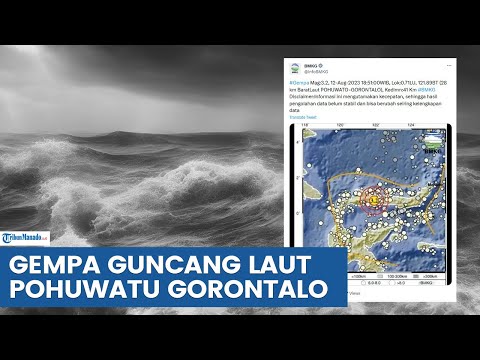 LAUT GORONTALO DIGUNCANG GEMPA MALAM INI SABTU 12 AGUSTUS 2023, INFO BMKG 3,2 SR