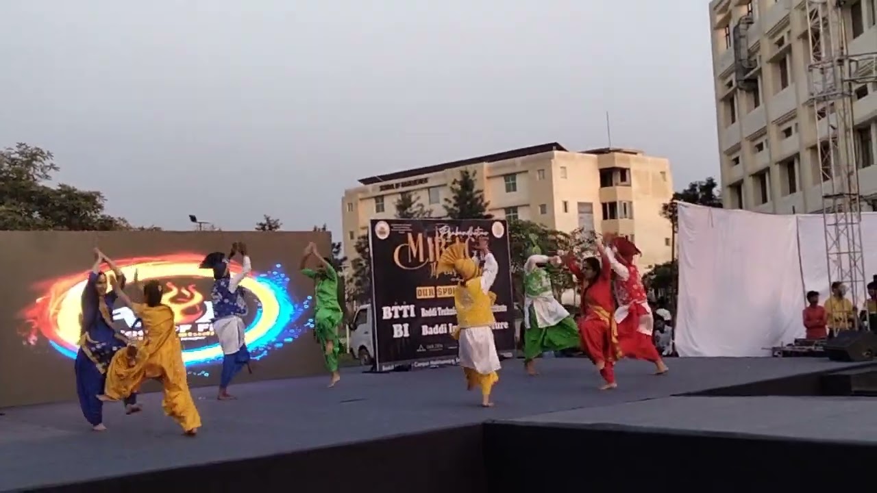 Bhangra performance in Baddi University