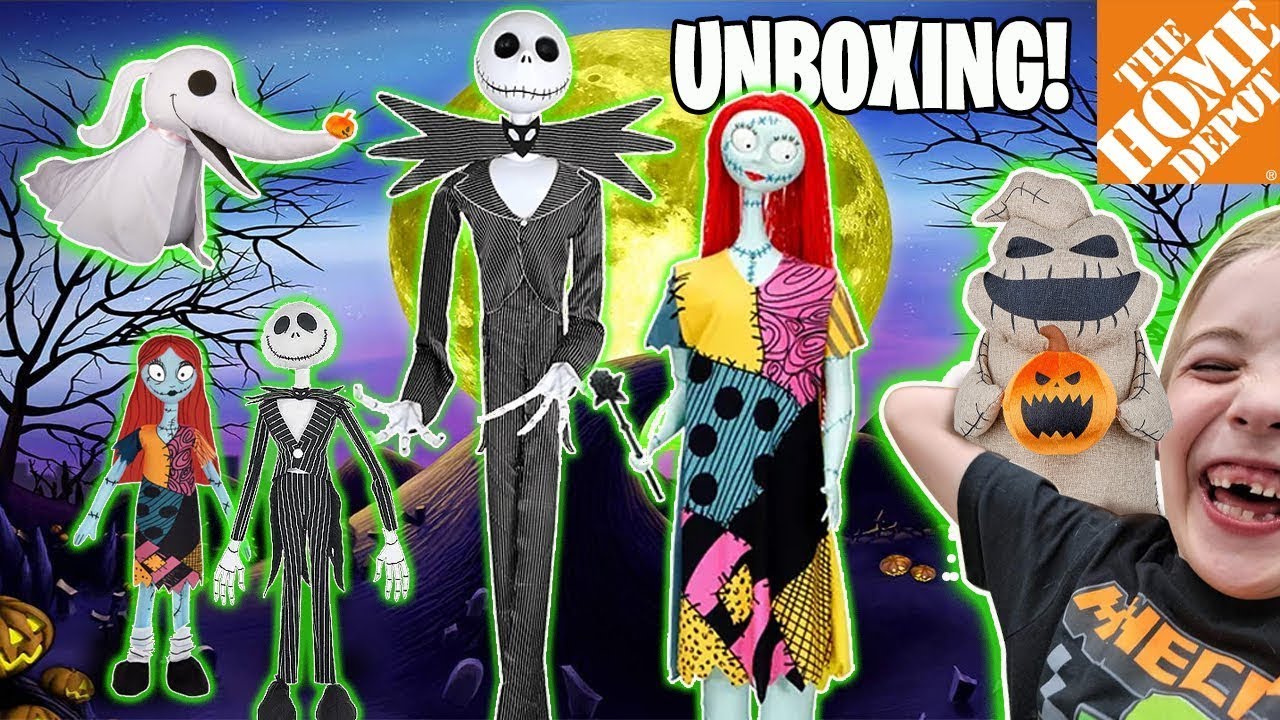 Unboxing Jack and Sally Halloween Animatronics from Home Depot!