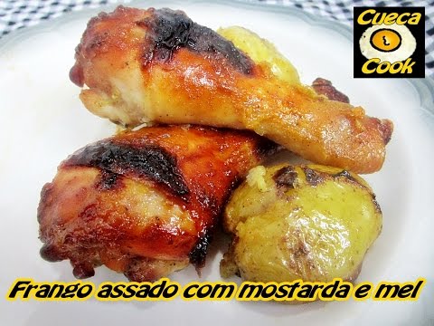 Frango assado rápido com mostarda e mel