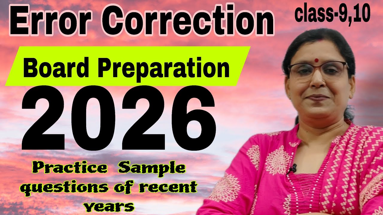 2026 Board Preparation 💁👌 Superfast practice of Error Correction PYQS class 9th 10th english grammar