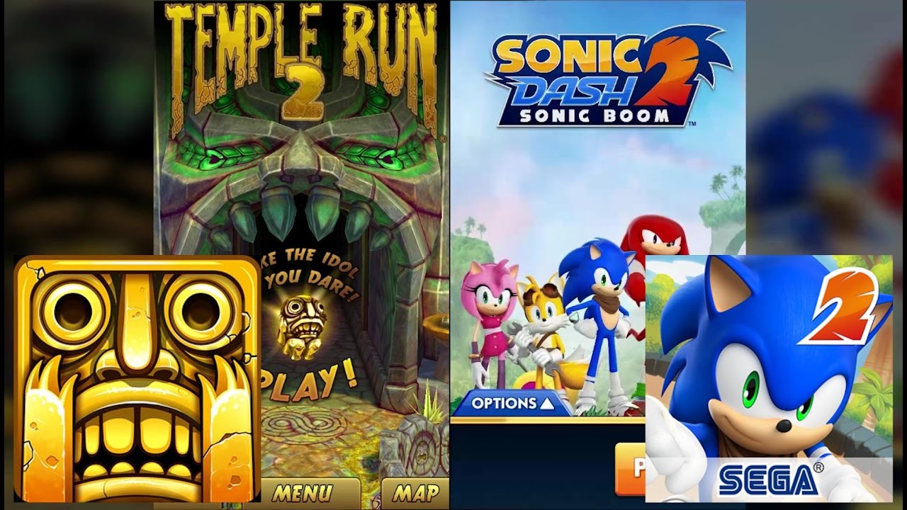 Temple Run 2 Vs Sonic Dash 2 Sonic Boom - Temple Run like Games Android / iOS Gameplay