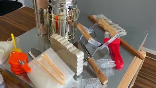 BeeCastle hive Starter Kit:22 pcs beekeeping tool with 1 deep box with wooden frame and foundation