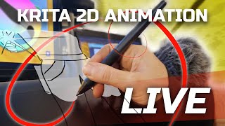 LIVE with Krita 2D Animation - Quick Gun Draw Animation
