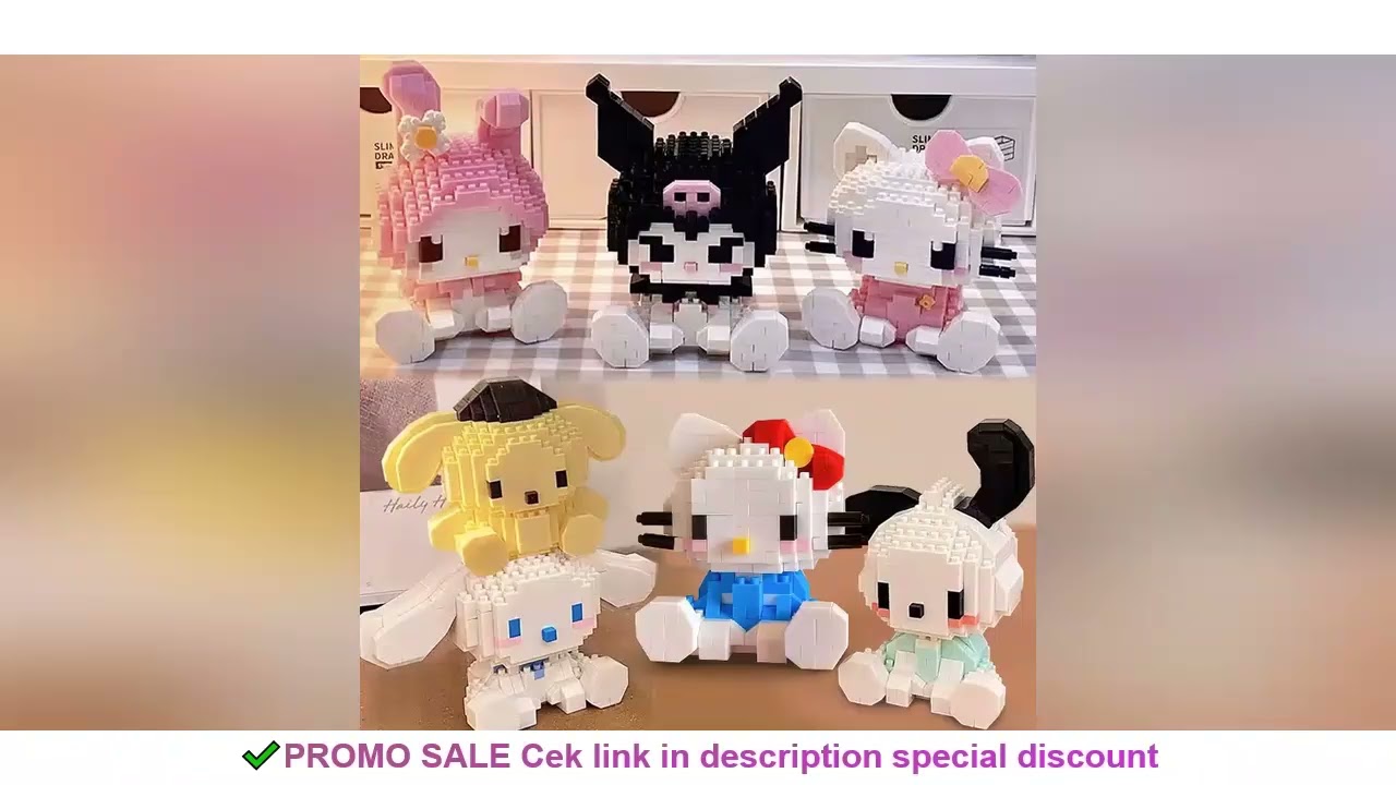KEEPPLEY Sanrio Anime Hello Kitty My Melody Cinnamoroll Pompompurin Kuromi Building Blocks Girl Kid