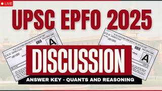 Quants and Reasoning Answer Key With Explanations | UPSC EPFO 2025 | VYASA IAS