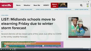 Midlands schools move to elearning Friday due to winter storm forecast