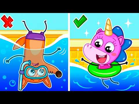 Pool Safety Rules for Kids! | Water Park Adventure | Teeny Mimi🦄