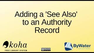 Adding a See Also to an Authority Record