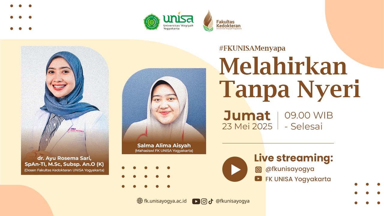 Melahirkan Tanpa Nyeri - dr. Ayu Rosema Sari, SpAn-TI, M.Sc, Subsp.An.O (K)