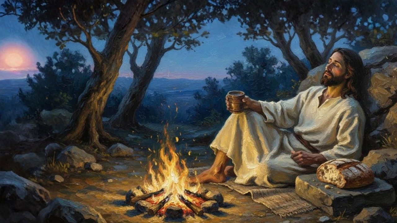 Overthinking at Night | Bible Verses for Peaceful Sleep | Jesus Resting by Fire