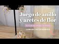 Tutorial paso a paso de Juego de aretes y anillo de flor  🌸  / Alambrismo - 🌙  Lunara Accesorios