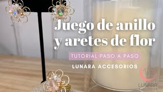 Step-by-step tutorial for a flower earring and ring set 🌸 / Wire wrapping - 🌙 Lunara Accessories