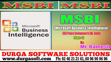 MSBI Tutorial ||online training || SSIS Project Devlopment to SQL  Server Part - 1 by Ramesh