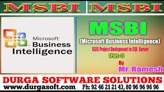 MSBI Tutorial ||online training || SSIS Project Devlopment to SQL  Server Part - 1 by Ramesh