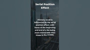 Memory Magic: Unveiling the Serial Position Effect in Recall #shorts #shortvideo