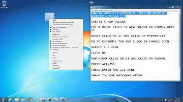 HOW TO HIDE THE FOLDER & FILES ON DESKTOP WINDOWS 7/VISTA