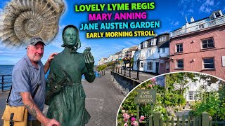 Lovely Lyme Regis, Mary Anning, Jane Austen Garden, Early Morning Stroll.