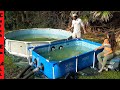 EMERGENCY diy FISH POOL POND BUILD! **Incoming Monster Fish at New House**