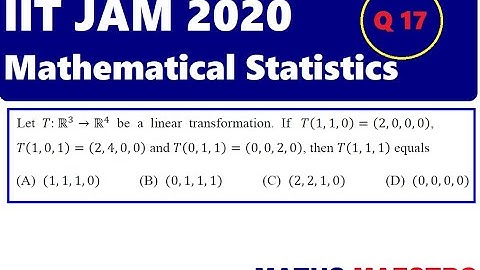 Solution of IIT JAM MS Question No 17 of Linear Algebra. Question No 17 of IIT JAM Mathematical Stat