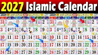 Islamic Calendar 2027 | Urdu Calendar 2027 | 2027 islamic Calendar | January urdu Calendar 2027