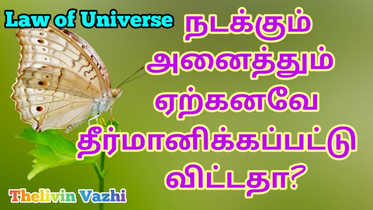 Law of Universe  நடக்கும் நிகழ்வுகள் அனைத்தும் ஏற்கனவே தீர்மானிக்கப்பட்டுவிட்டதா THALAI VITHI PART4