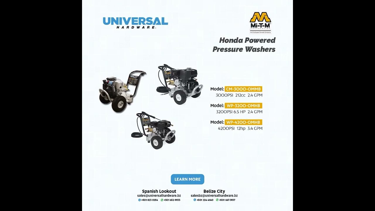 MITM Pressure Washer At Universal Hardware Belize