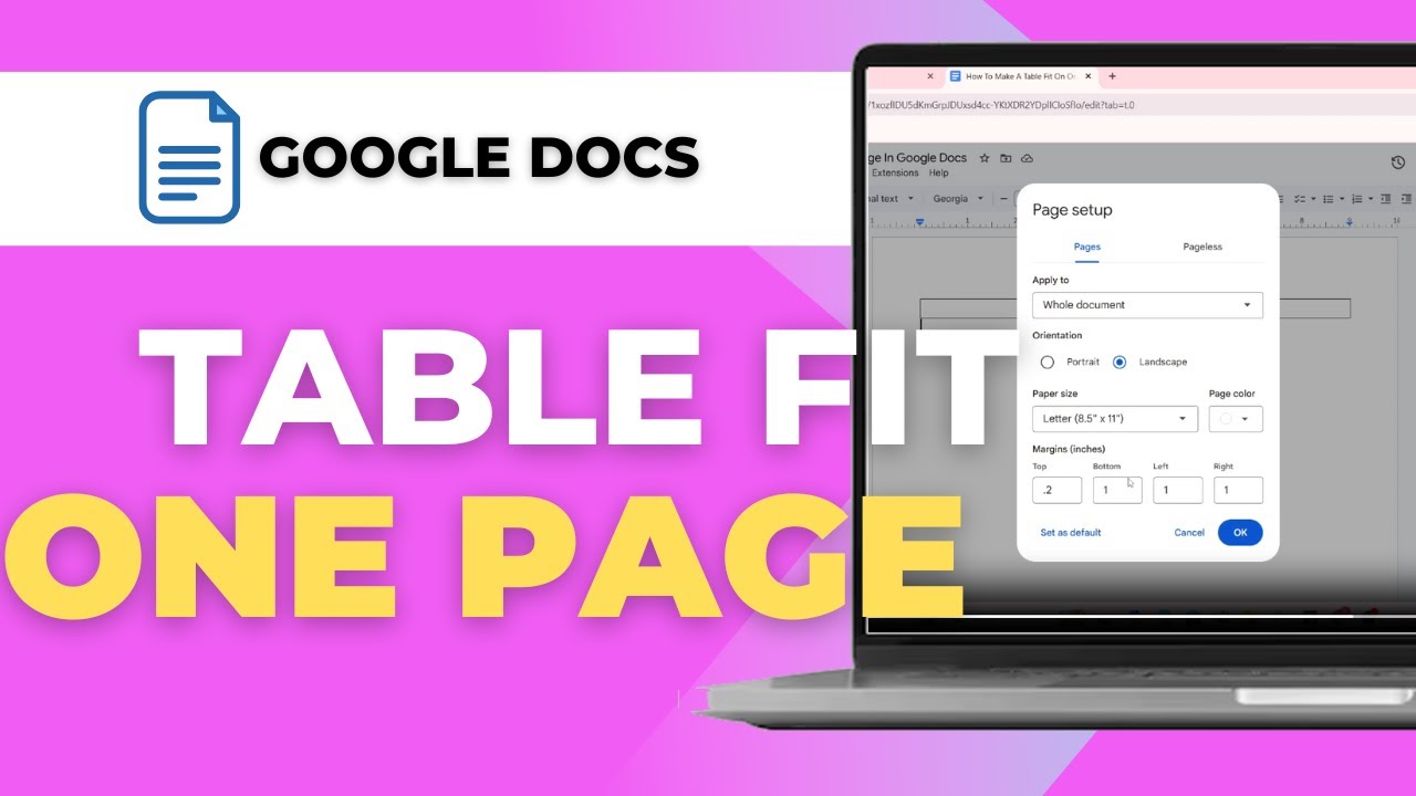 How To Make A Table Fit On One Page In Google Docs - YouTube