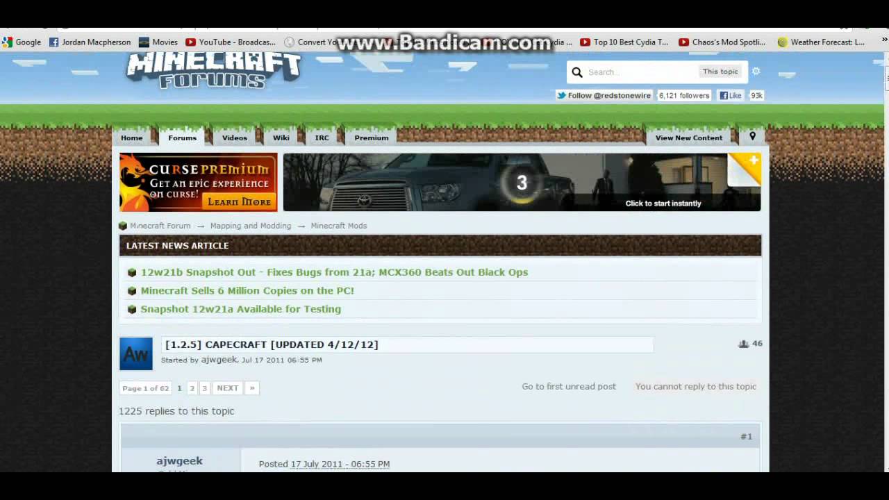 Minecraft: Cape mod 1.2.5 - YouTube