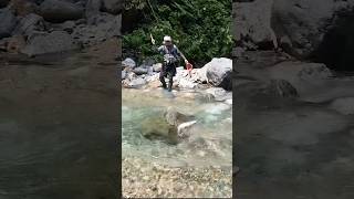 A 40cm char jumped out using Tenkara! #Mountain stream