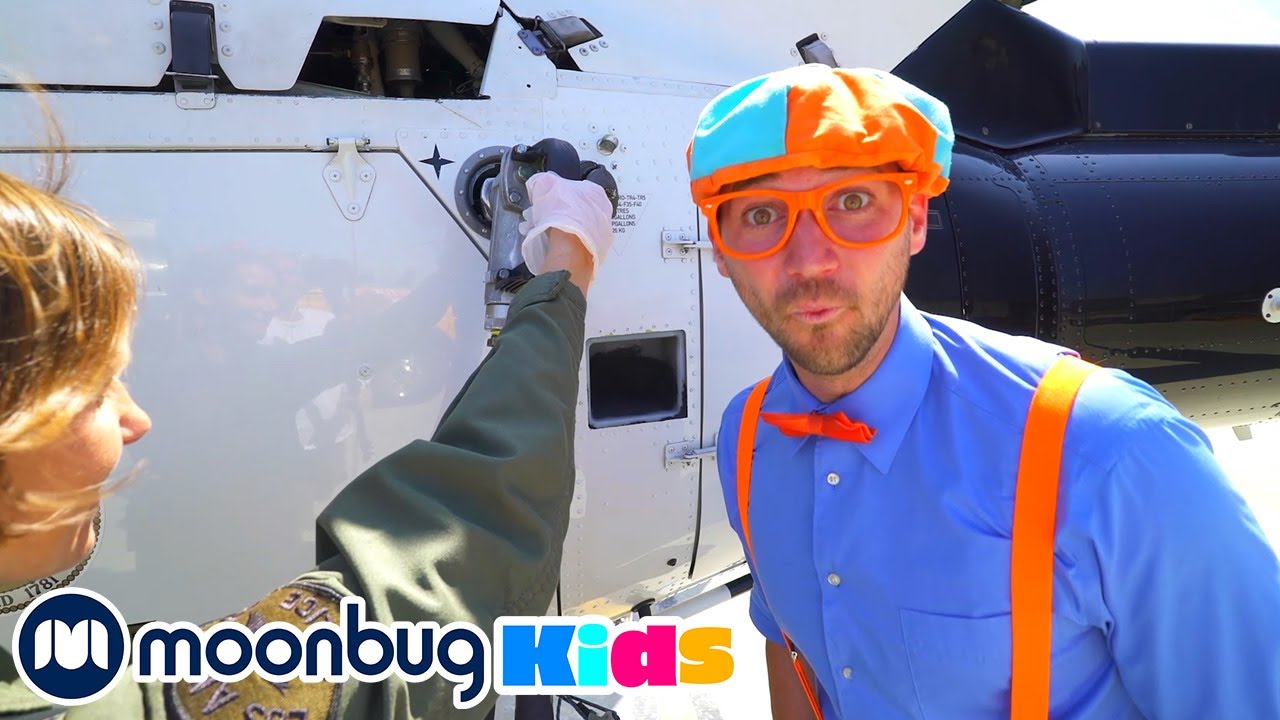 ⁣Blippi Explores a Police Helicopter | Kids Learn! | Nursery Rhymes | Sing Along