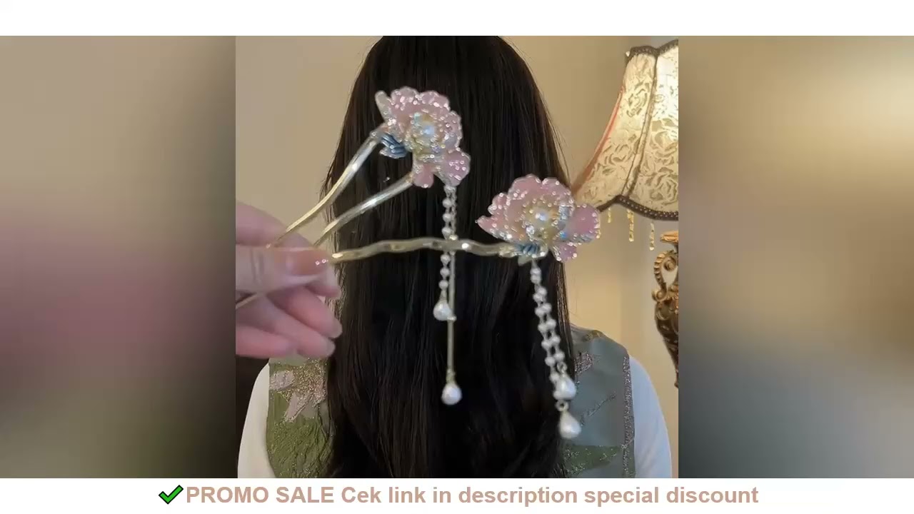 Luxury Flower Tassel Hairpin For Women Elegant Glitter Jewelry Hair Stick Hanfu Wedding Metal Hair A