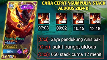 ALDOUS 650 STACK CUMA 12 MENIT!! GINI RAHASIANYA | BUILD ALDOUS TERSAKIT 2024 - MOBILE LEGENDS