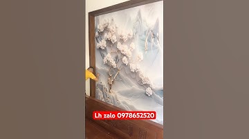 Thi công tranh dán tường 3D giả ngọc rất chân thực và sắc nét