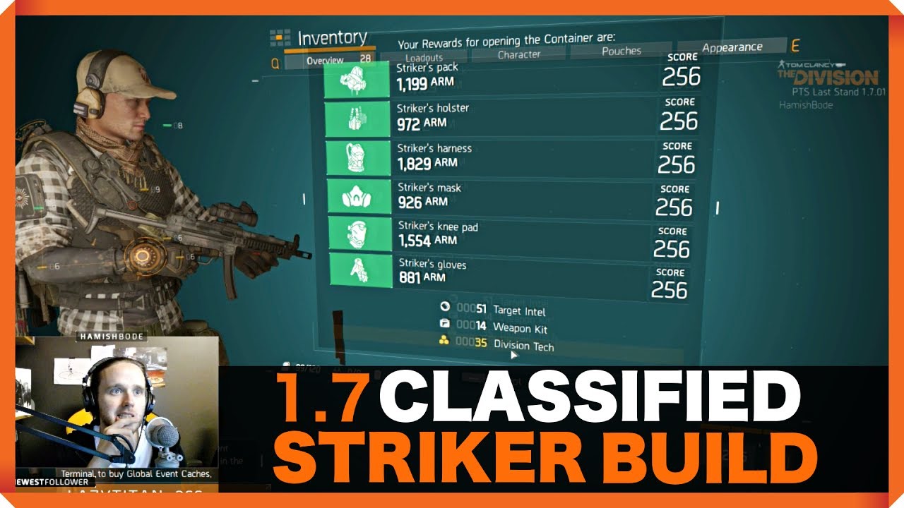 The Division 1.7 CLASSIFIED STRIKER GEAR BUILD OPENING BUNDLES 5 & 6 PIECE BONUS YouTube