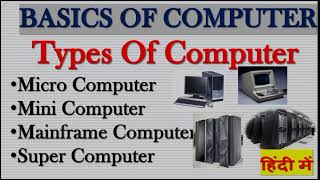 Types of Computer in Hindi | Micro Computer, Mini Computer, Mainframe Computer, Super Computer 