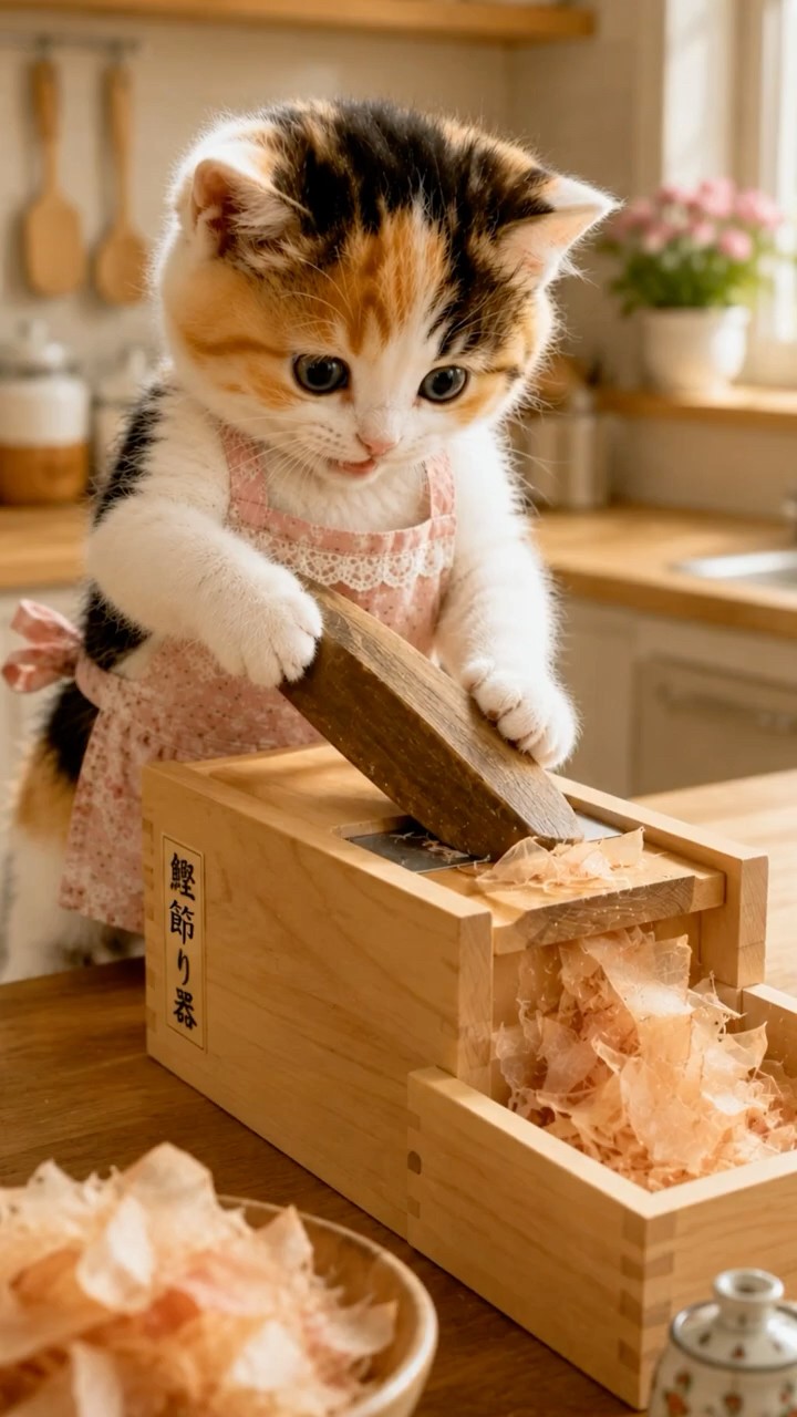 Making Miso Soup with the Baby Cat Chef│子猫シェフのお味噌汁