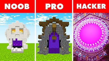 Minecraft NOOB vs. PRO vs. HACKER :  GIGANTIC NETHER PORTAL in Minecraft!