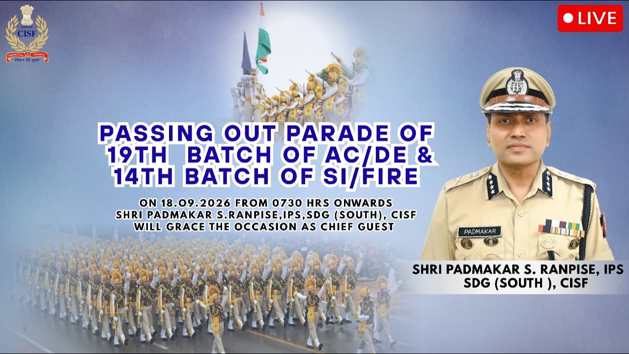 Watch Live I Passing Out Parade of 19th Batch AC/DE & 14th Batch SI/Fire at NISA Hyderabad