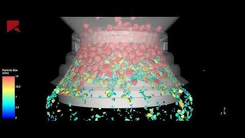 Granulite in a cone crusher simulation