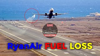 RYANAIR PLANE TAKING OFF with a FUEL LOSS by LanzaroteWebcam