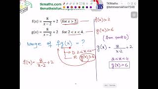 TKMaths7248 AS Level P1 Composite Function: Domain and  Range 9709 March 2018 var 12
