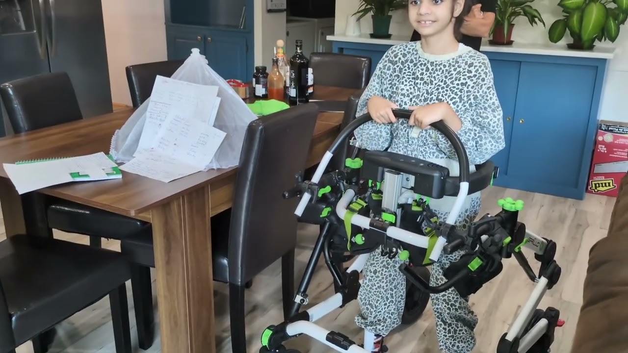 Therapist Demonstrates Correct Gait Trainer Setup | 11-Year-Old | Caregiver & Nurse Guide”