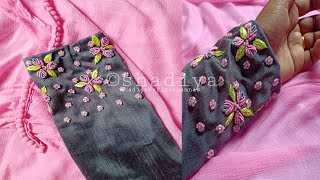 Hand embroidery sleeve design|sleeve embroidery