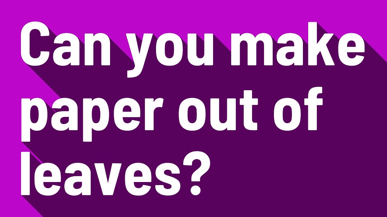 can-you-make-paper-out-of-leaves-youtube