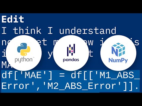 How to calculate Mean Absolute Error (MAE) and Mean Signed Error (MSE) using pandas/numpy/python mat