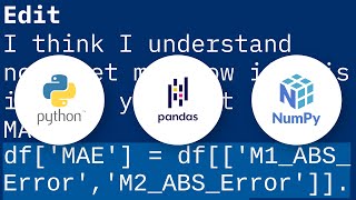 How to calculate Mean Absolute Error (MAE) and Mean Signed Error (MSE) using pandas/numpy/python mat