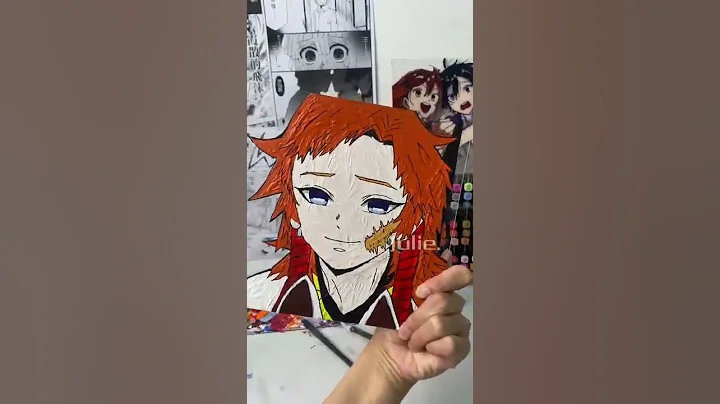 #Anime #Animeglasspainting glass painting丨Demon Slayer丨 Diy anime glass painting~  Rabbit