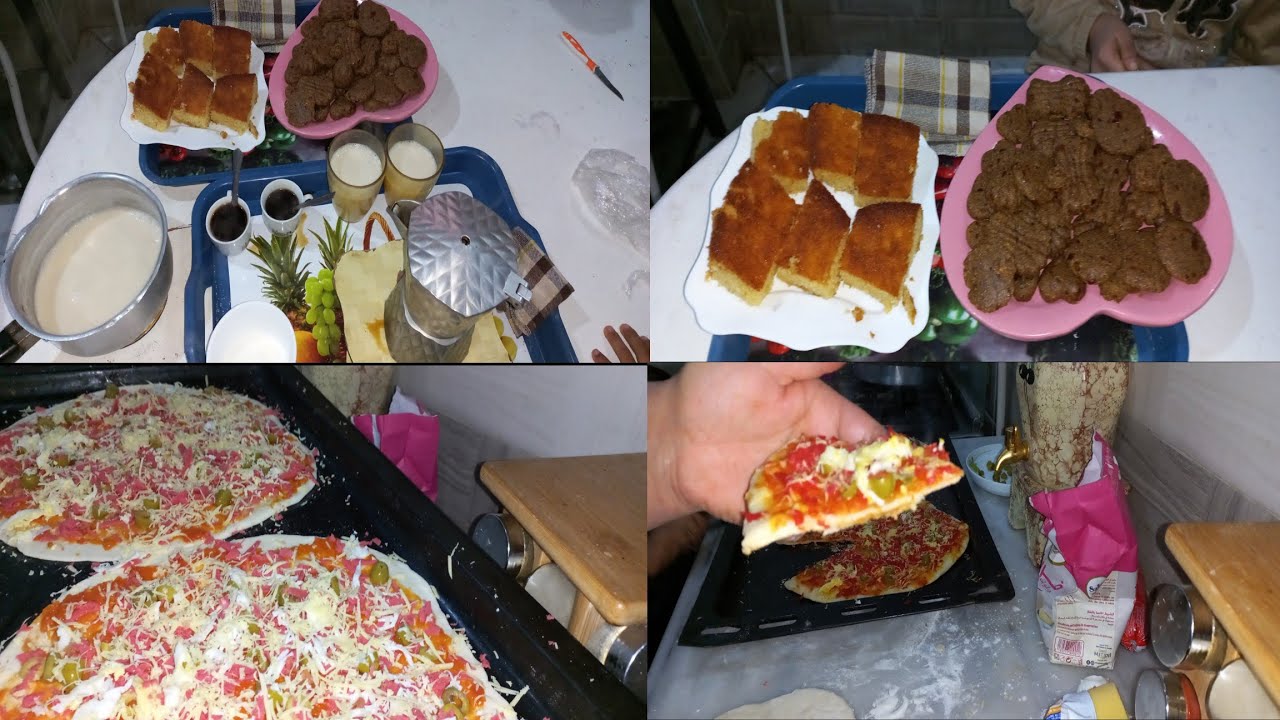 روتين من الصباح حتى للغدا 😉قهوة الصباح ☕️وتغدينا بيتزا 🍕تشهوها اولادي 😋ماطراطوش لبنات 🙏
