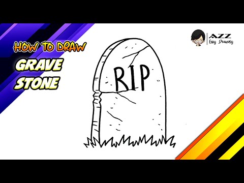 How to draw Gravestone step by step